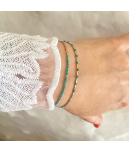 bratara din gold filled de 14k/20 (aur filat) si turcoaze de Arizona Turquoise Bar